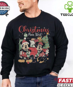 Official Disney Mickey And Mickey Minnie Christmas On Main Street Shirt