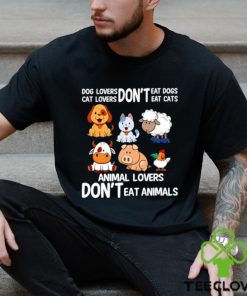 Official Dog Lovers Don’t Eat Dog Cat Lovers Don’t Eat Cat Animal Lovers Don’t Eat Animals Shirt