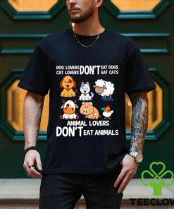 Official Dog Lovers Don’t Eat Dog Cat Lovers Don’t Eat Cat Animal Lovers Don’t Eat Animals Shirt