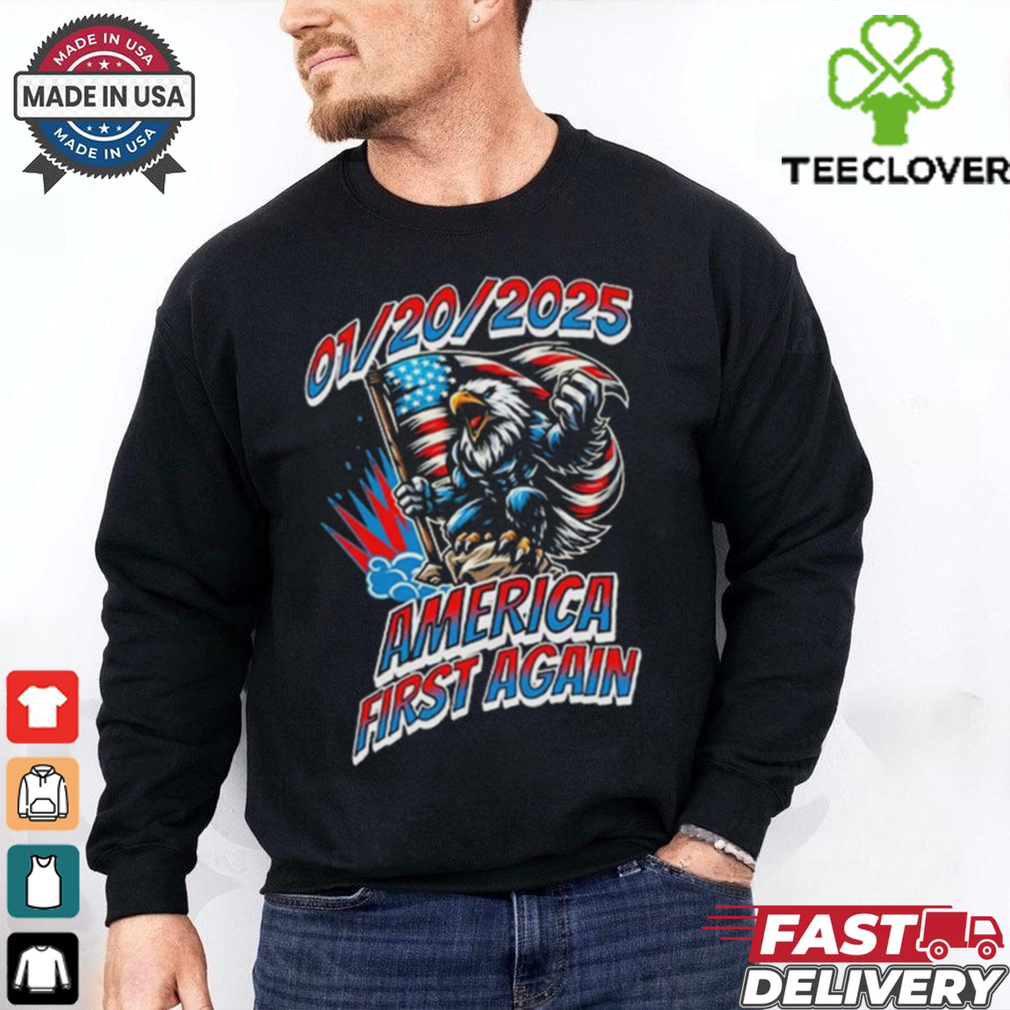Official Donald Trump Election Victory America First Again January 20 2025 Printed Shirt Official Donald Trump Election Victory America First Again January 20 2025 Printed Shirt