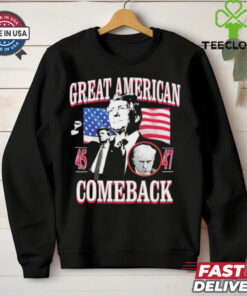 Official Donald Trump Great American 45 And 47 Comeback Shirt