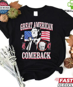 Official Donald Trump Great American 45 And 47 Comeback Shirt