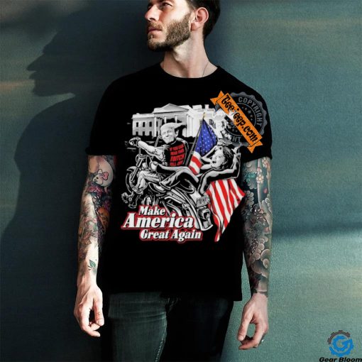 Official Donald Trump Hilary Clinton Bitch Fell Off Maga Biker Motorcycle T shirt