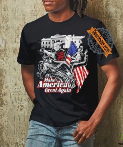 Official Donald Trump Hilary Clinton Bitch Fell Off Maga Biker Motorcycle T shirt