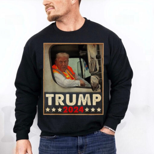 Official Donald Trump in garbage truck truck Team garbage truck For Trump 2024 T Shirt