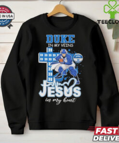 Official Duke Blue Devils In My Veins Jesus In My Heart Cross Mascot Shirts