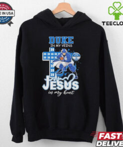 Official Duke Blue Devils In My Veins Jesus In My Heart Cross Mascot Shirts