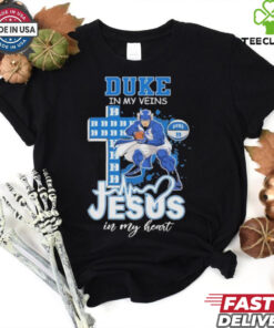 Official Duke Blue Devils In My Veins Jesus In My Heart Cross Mascot Shirts