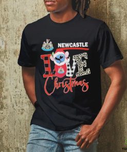 Official EPL Newcastle United Stitch Love Christmas T Shirt