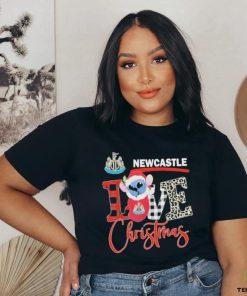 Official EPL Newcastle United Stitch Love Christmas T Shirt 2 Official EPL Newcastle United Stitch Love Christmas T Shirt