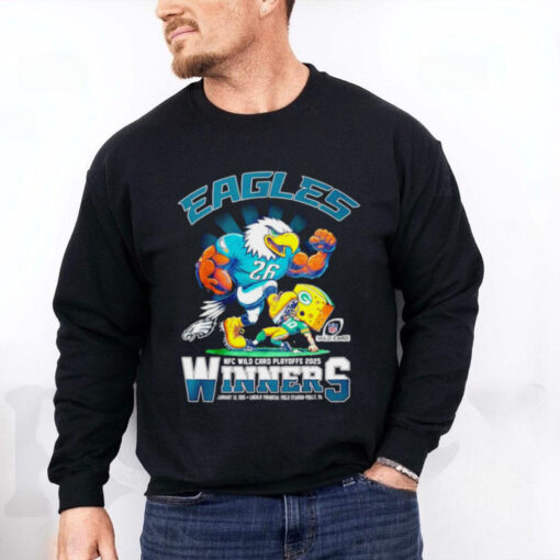 Official Eagles 2025 NFC Wild Card Playoffs Winners mascot shirt