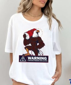 Official Eagles warning contains freedom and alcohol T shirt