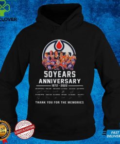 Official Edmonton Oilers 50 Years Anniversary 1972 2022 Chipperfield and Lamb Signatures Thank Shirt