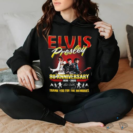 Official Elvis Presley 90th Anniversary 1935 2025 Thank You For The Memories Signatures Hrt shirt