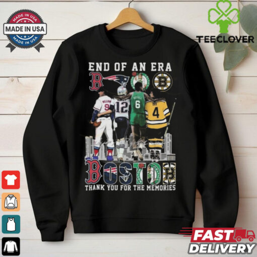Official End Of An Era Boston City Sports Signatures Thank You For The Memories 2024 Shirt