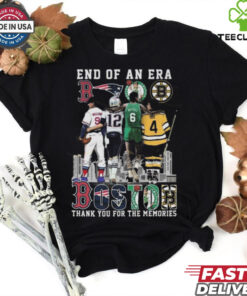 Official End Of An Era Boston City Sports Signatures Thank You For The Memories 2024 Shirt