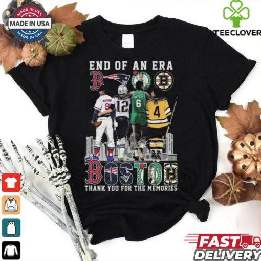 Official End Of An Era Boston City Sports Signatures Thank You For The Memories 2024 Shirt