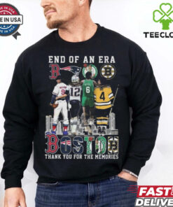 Official End Of An Era Boston City Sports Signatures Thank You For The Memories 2024 Shirt