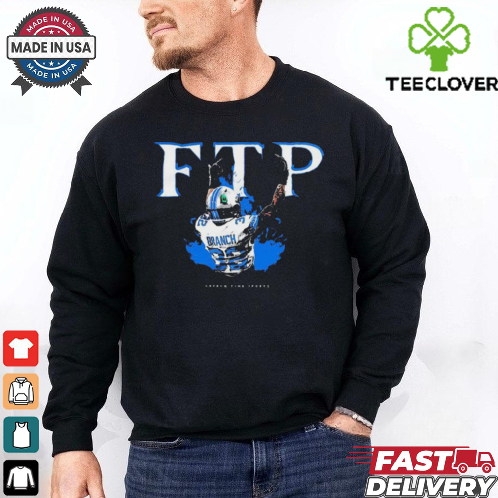 Official FTP Brian Branch Detroit Lions NFL Crunch Time Sports t shirt Official FTP Brian Branch Detroit Lions NFL Crunch Time Sports t shirt