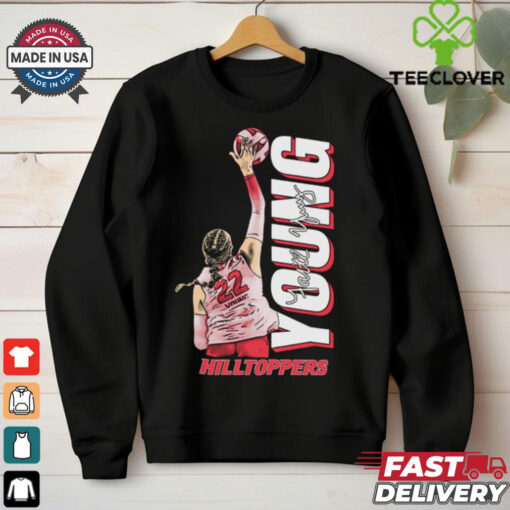 Official Faith Young Hilltoppers WKU Volleyball Illustrated Signature Graphic t shirt