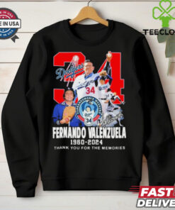 Official Fernando Valenzuela 34 1960 2024 Thank You For The Memories T Shirt