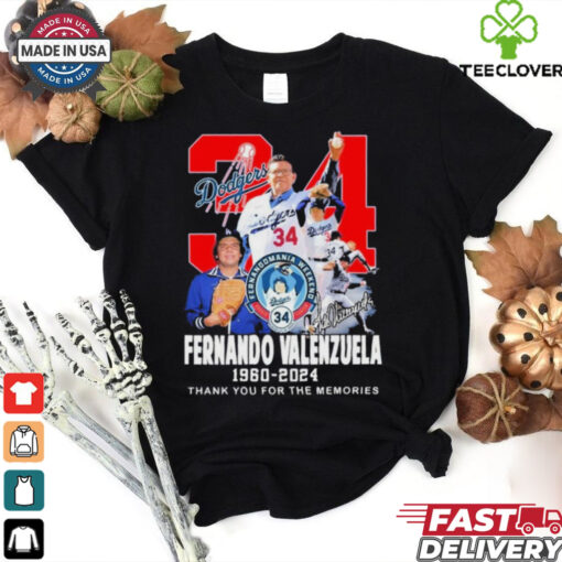 Official Fernando Valenzuela 34 1960 2024 Thank You For The Memories T Shirt