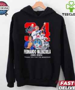 Official Fernando Valenzuela 34 1960 2024 Thank You For The Memories T Shirt