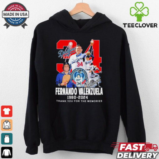 Official Fernando Valenzuela 34 1960 2024 Thank You For The Memories T Shirt