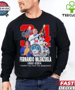 Official Fernando Valenzuela 34 1960 2024 Thank You For The Memories T Shirt