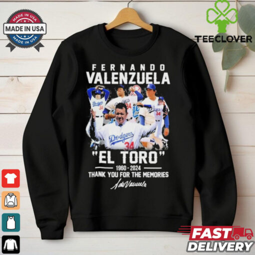 Official Fernando Valenzuela “EL TORO” 1960 2024 Thank You For The Memories 2D T Shirt