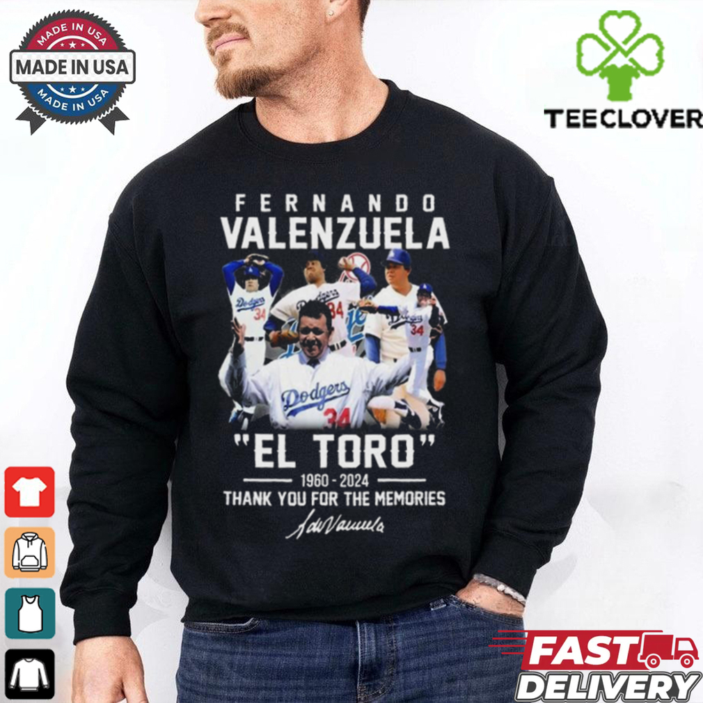 Official Fernando Valenzuela “EL TORO” 1960 2024 Thank You For The Memories Shirt Official Fernando Valenzuela “EL TORO” 1960 2024 Thank You For The Memories Shirt
