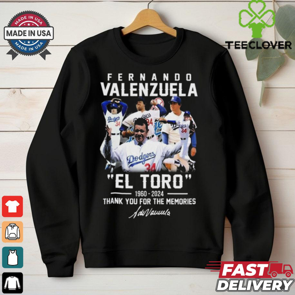 Official Fernando Valenzuela “EL TORO” 1960 2024 Thank You For The Memories Shirt Official Fernando Valenzuela “EL TORO” 1960 2024 Thank You For The Memories Shirt