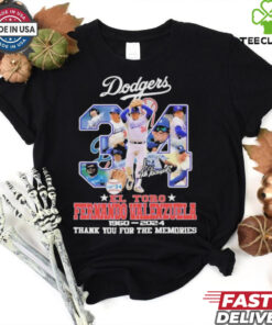 Official Fernando Valenzuela Los Angeles Dodgers 1960 2024 Thank You T Shirt