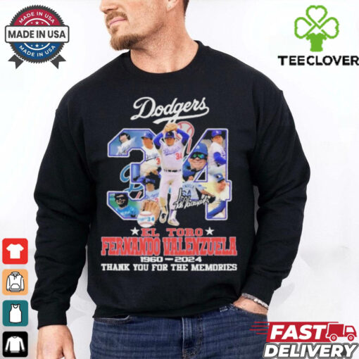 Official Fernando Valenzuela Los Angeles Dodgers 1960 2024 Thank You T Shirt