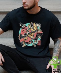 Official Fighting Spirit Samurai Deadpool & Wolverine T shirt