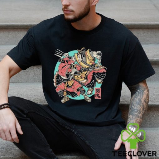 Official Fighting Spirit Samurai Deadpool & Wolverine T shirt
