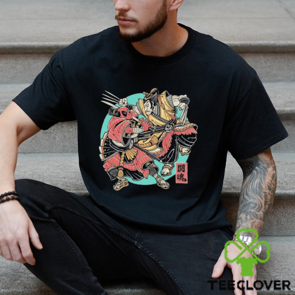 Official Fighting Spirit Samurai Deadpool & Wolverine T shirt Official Fighting Spirit Samurai Deadpool & Wolverine T shirt