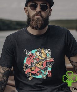 Official Fighting Spirit Samurai Deadpool & Wolverine T shirt