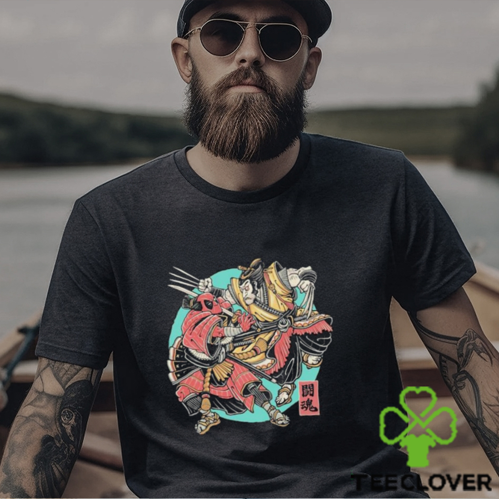 Official Fighting Spirit Samurai Deadpool & Wolverine T shirt Official Fighting Spirit Samurai Deadpool & Wolverine T shirt