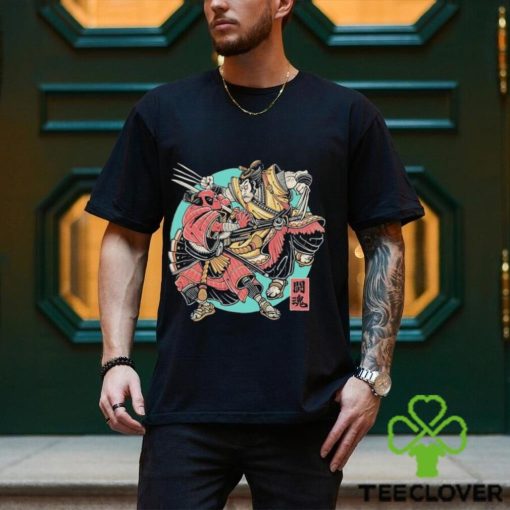 Official Fighting Spirit Samurai Deadpool & Wolverine T shirt