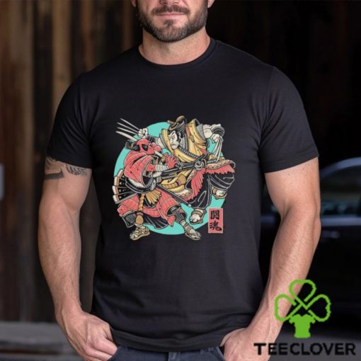 Official Fighting Spirit Samurai Deadpool & Wolverine T shirt