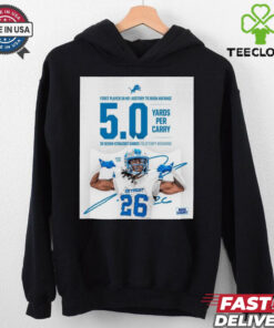 Official First player In NFL history to rush average Jahmyr Gibbs 5.0+ yards per carry in seven straight games signature Poster t shirt 1 Official First player In NFL history to rush average Jahmyr Gibbs 5.0+ yards per carry in seven straight games signature Poster t shirt
