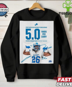 Official First player In NFL history to rush average Jahmyr Gibbs 5.0+ yards per carry in seven straight games signature Poster t shirt 3 Official First player In NFL history to rush average Jahmyr Gibbs 5.0+ yards per carry in seven straight games signature Poster t shirt