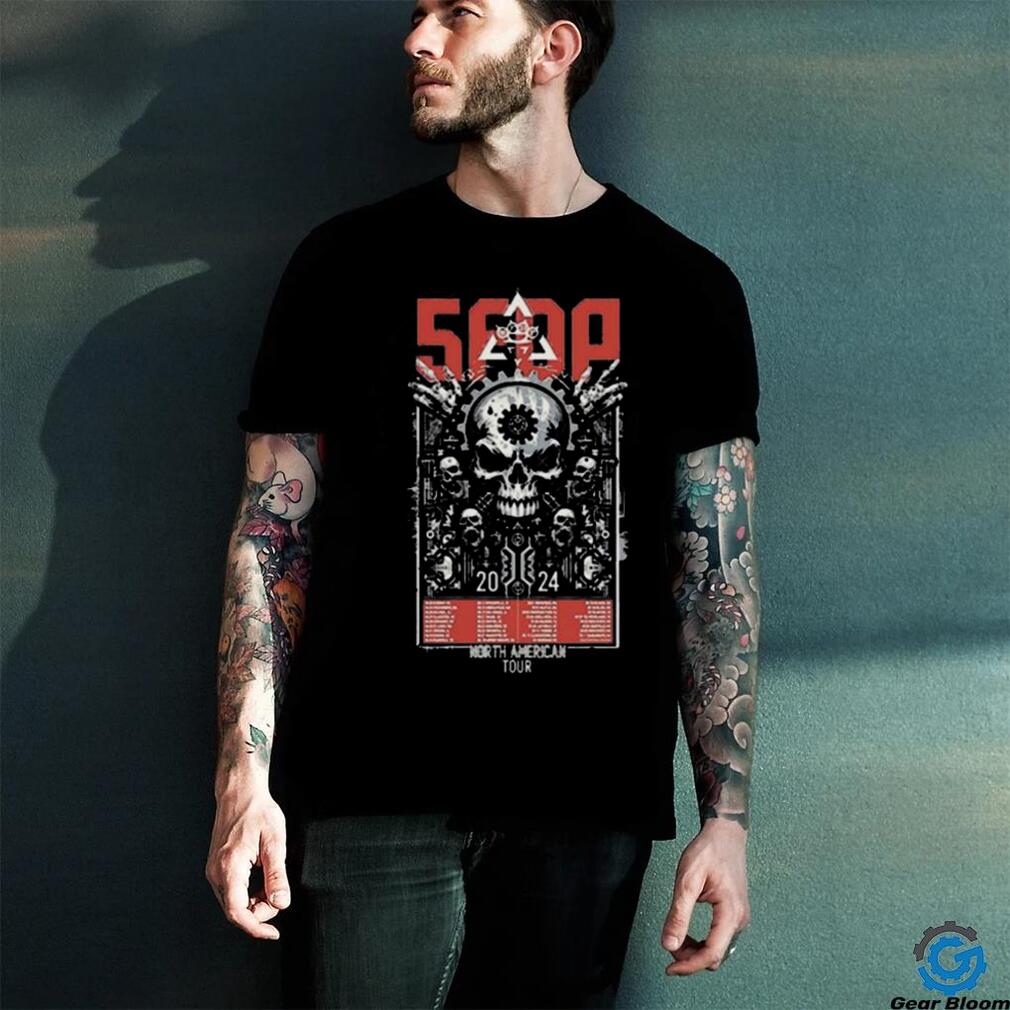 Official Five finger death punch north American tour gearhead 2024 tour with tour dates shirt Official Five finger death punch north American tour gearhead 2024 tour with tour dates shirt