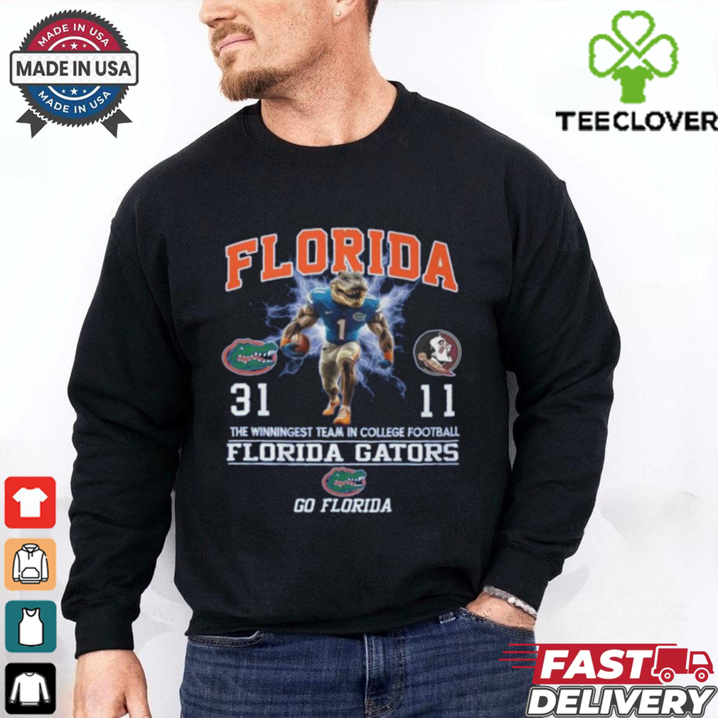 Official Florida Gators 31 11 Florida State Seminoles Score The Winningest Team In College Football Go Florida 2024 t shirt Official Florida Gators 31 11 Florida State Seminoles Score The Winningest Team In College Football Go Florida 2024 t shirt