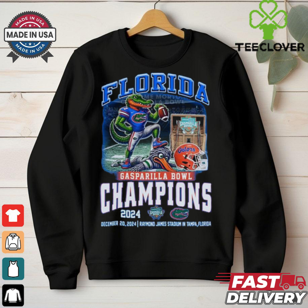 Official Florida Gators Gasparilla Bowl Champions 2024 Go Gators Mascot 2D Shirt Official Florida Gators Gasparilla Bowl Champions 2024 Go Gators Mascot 2D Shirt