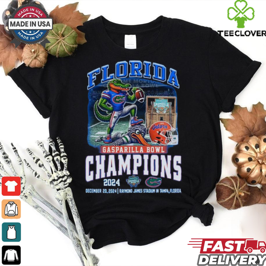 Official Florida Gators Gasparilla Bowl Champions 2024 Go Gators Mascot 2D Shirt Official Florida Gators Gasparilla Bowl Champions 2024 Go Gators Mascot 2D Shirt