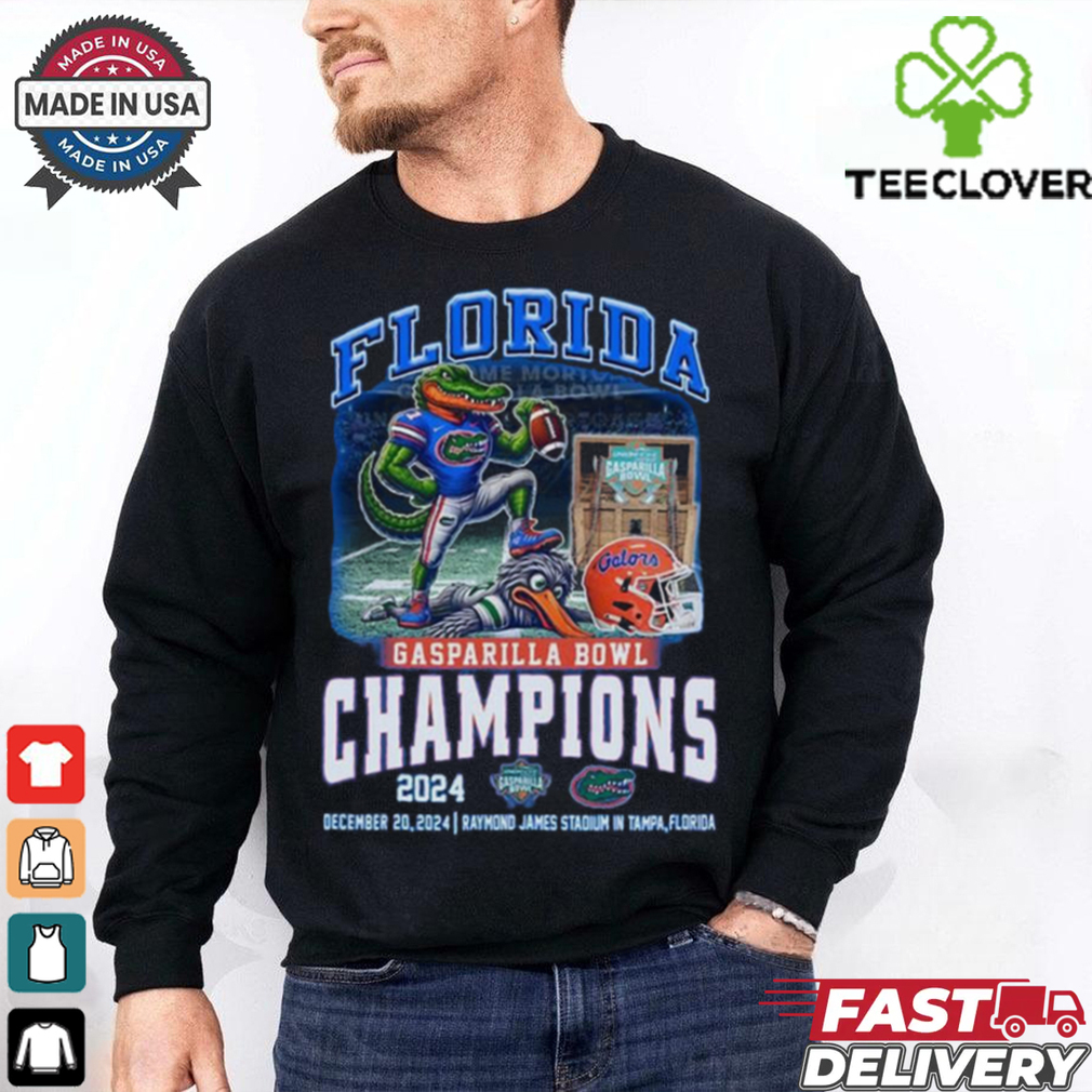Official Florida Gators Gasparilla Bowl Champions 2024 Go Gators Mascot 2D Shirt Official Florida Gators Gasparilla Bowl Champions 2024 Go Gators Mascot 2D Shirt