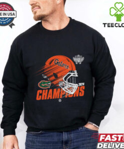 Official Florida Gators Helmet 2024 Gasparilla Bowl Champions T-shirt featuring the team helmet and championship graphics.