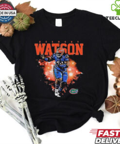 Official Florida Gators NCAA Football Desmond Watson – Individual Caricature T-shirt featuring a playful caricature of Desmond Watson in his Florida Gators football gear.